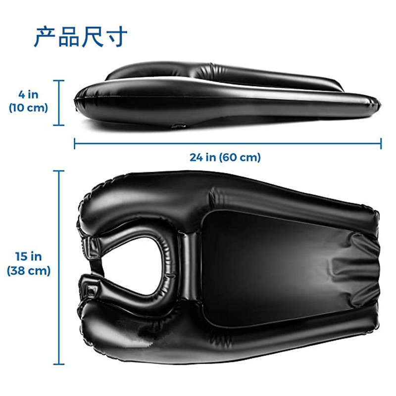 Täispuhutav šampoonivann PVC-st kaasaskantav šampoonipadja kokkupandav vannimullivann, tühjendatud juuksepesukauss rasedatele naistele, eakatele