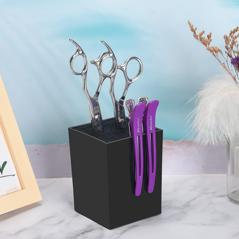 Fodrász olló Állvány tok Szalon Fodrász Hajkapcsok Tároló doboz Szervező Fésűtartó Fodrász Tároló Állvány Szerszám