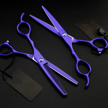 Професионална лява японска 440c 6 и 5,5 инча набор от ножици за подстригване на коса, фризьорски фризьорски ножици, фризьорски ножици
