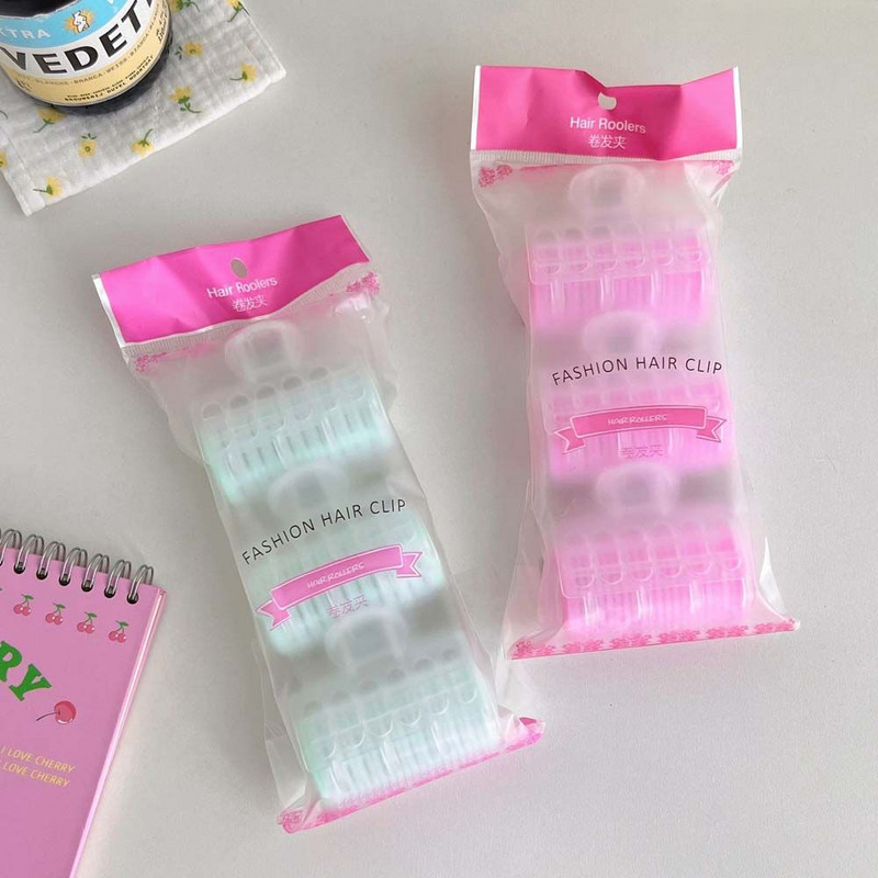 3gab/iepakojumā Matu ruļļi Bangs Roll Curler Matu ruļļi Plastmasa Pašlīmējošs matu lokošanas frizieru rīks Meitenes pūkainu sprādzienu rīks