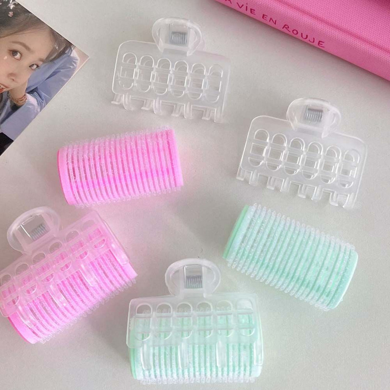 3gab/iepakojumā Matu ruļļi Bangs Roll Curler Matu ruļļi Plastmasa Pašlīmējošs matu lokošanas frizieru rīks Meitenes pūkainu sprādzienu rīks