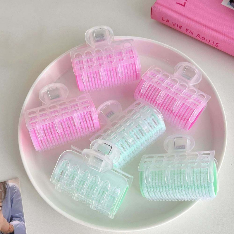 3gab/iepakojumā Matu ruļļi Bangs Roll Curler Matu ruļļi Plastmasa Pašlīmējošs matu lokošanas frizieru rīks Meitenes pūkainu sprādzienu rīks