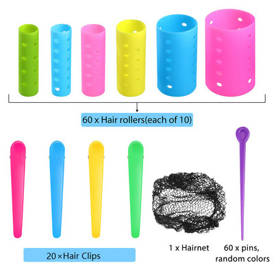 71/141 komada Set magnetskih uvijača za kosu Uvijači za kosu Wave Formers Hair Flexi šipke Nagic uvijači Uvojci za kosu