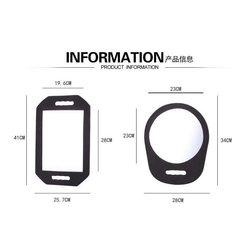 „BarberTop“ plaukų salono veidrodis su putomis aplink juodą parduotuvę Kirpyklų makiažo veidrodis, apsaugantis nuo kempinės, namų reikmenys