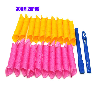 Matu rullīši (30/45/55/65 cm) Gliemežu forma bez viļņa spirālveida apaļas cirtas Matu ruļļi Mīksti matu ruļļi Maģiski matu ruļļi DIY