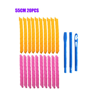 Matu rullīši (30/45/55/65 cm) Gliemežu forma bez viļņa spirālveida apaļas cirtas Matu ruļļi Mīksti matu ruļļi Maģiski matu ruļļi DIY