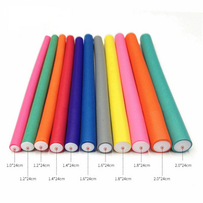 10 db/szett Hajcsavaró Hajgöndörítő Pálcák Puha Hab Twist Flexi Rods Hajformázó eszköz DIY