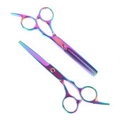 2Styles 6 hüvelykes Rainbow Cut hajolló vékonyító fodrász olló fodrász olló hajápoló eszköz