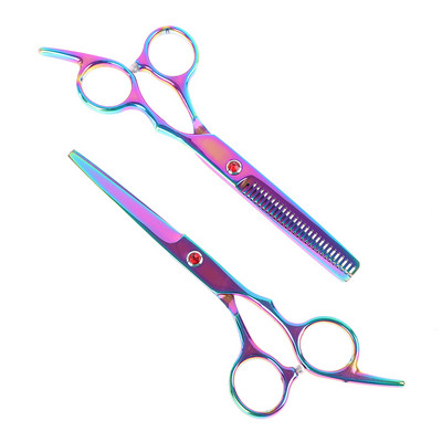 2 Styles 6 ιντσών Rainbow Cut Hair Scissors Thinning Barber Scissor Hairdressing Scissors For Hair Care Εργαλείο