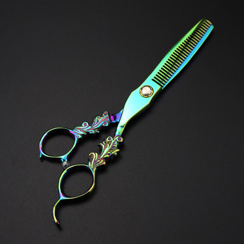 Персонализирайте лого Япония 440c 6\'\' Ножица за носене Зелени ножици за коса подстригване фризьорски ножици за подстригване фризьорски ножици