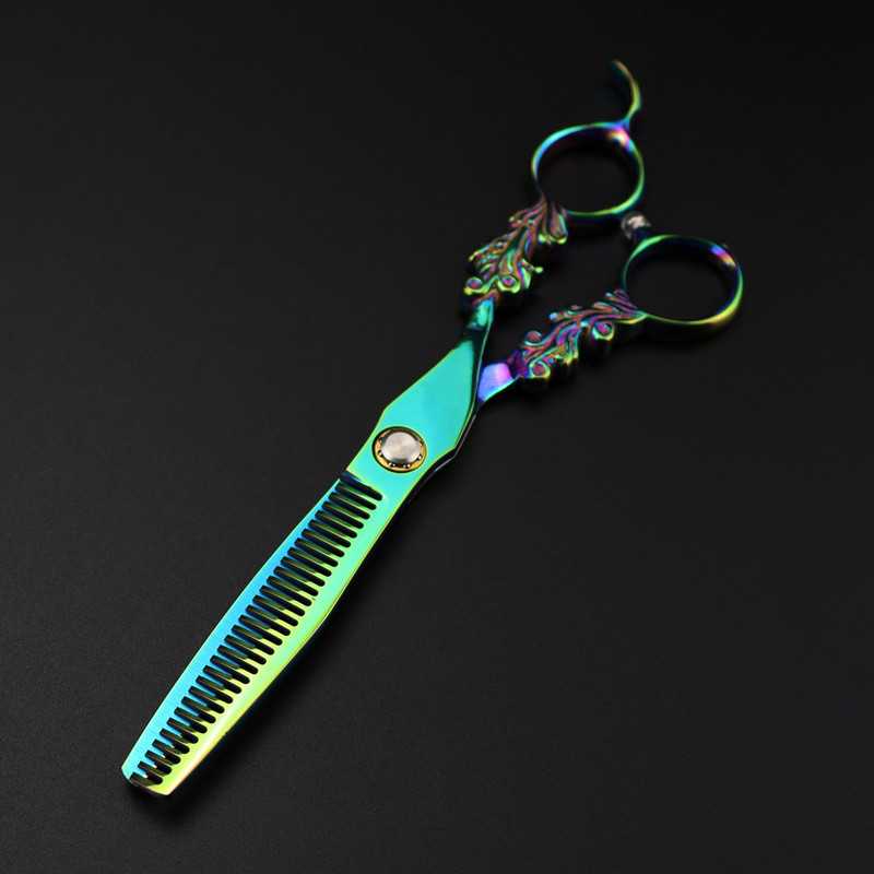 Személyre szabott logó Japan 440c 6'' Csapágyolló Zöld haj olló vágás fodrász hajvágás ritkító olló fodrász olló