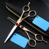 profesionalus japonas 440c 6 colių rožinio aukso kirpimas plaukų žirklės kirpimas kirpėjas makas plaukų kirpimas retinimas žirklės kirpyklos žirklės