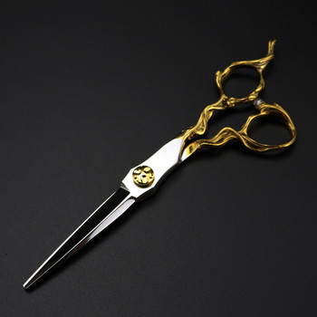 Персонализирайте логото Япония 440c стомана 6\'\' ножица Златни ножици за коса подстригване бръснар подстригване тънки ножици фризьорски ножици