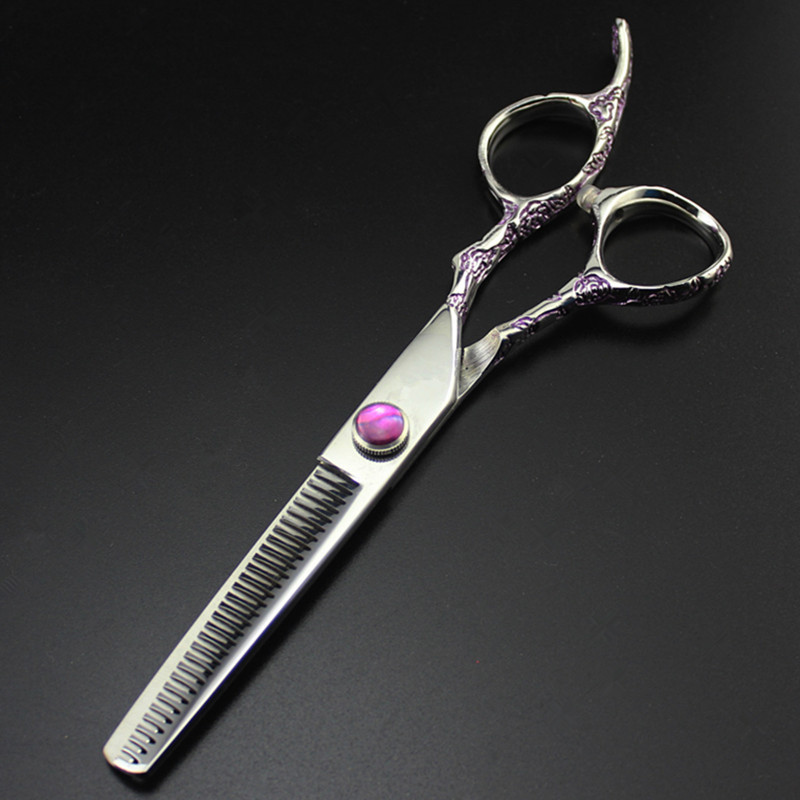 Professzionális japán 440c Purple Plum 6 hüvelykes hajolló vágás fodrász makas fodrászat vékonyító olló fodrász olló