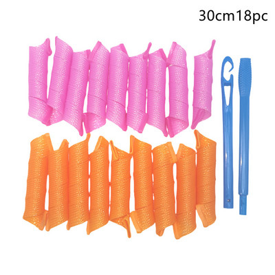 18 vnt. nešildomų plaukų suktukų suktukų spiralės ir bangos formavimo rinkinys, be karštų suktukų, skirtų merginoms, garbanojimo strypo galvos juosta