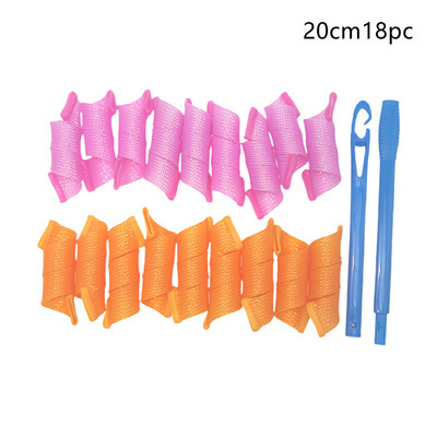 18 vnt. nešildomų plaukų suktukų suktukų spiralės ir bangos formavimo rinkinys, be karštų suktukų, skirtų merginoms, garbanojimo strypo galvos juosta