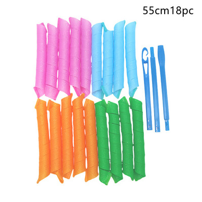 18 vnt. nešildomų plaukų suktukų suktukų spiralės ir bangos formavimo rinkinys, be karštų suktukų, skirtų merginoms, garbanojimo strypo galvos juosta