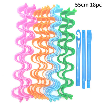 18 vnt. nešildomų plaukų suktukų suktukų spiralės ir bangos formavimo rinkinys, be karštų suktukų, skirtų merginoms, garbanojimo strypo galvos juosta