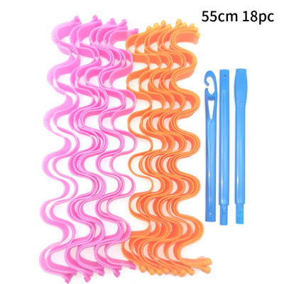 18 vnt. nešildomų plaukų suktukų suktukų spiralės ir bangos formavimo rinkinys, be karštų suktukų, skirtų merginoms, garbanojimo strypo galvos juosta