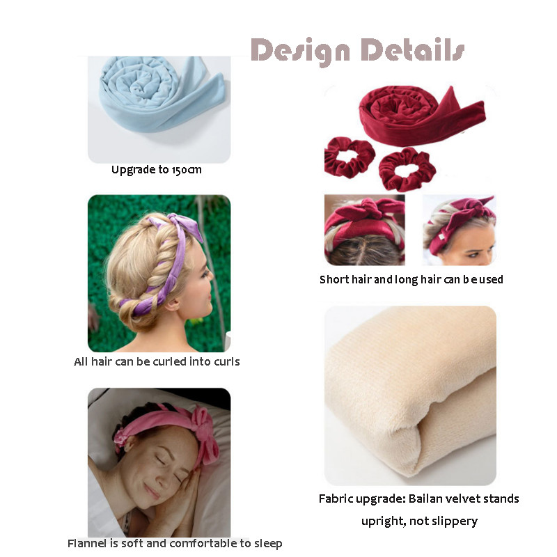 Matu lokotājs bez siltuma Īsi gari mati Mīksti matu ruļļi Bow Heatless cirtas Galvas saite uz nakti cirtainiem matiem Produkti boucleur cheveux