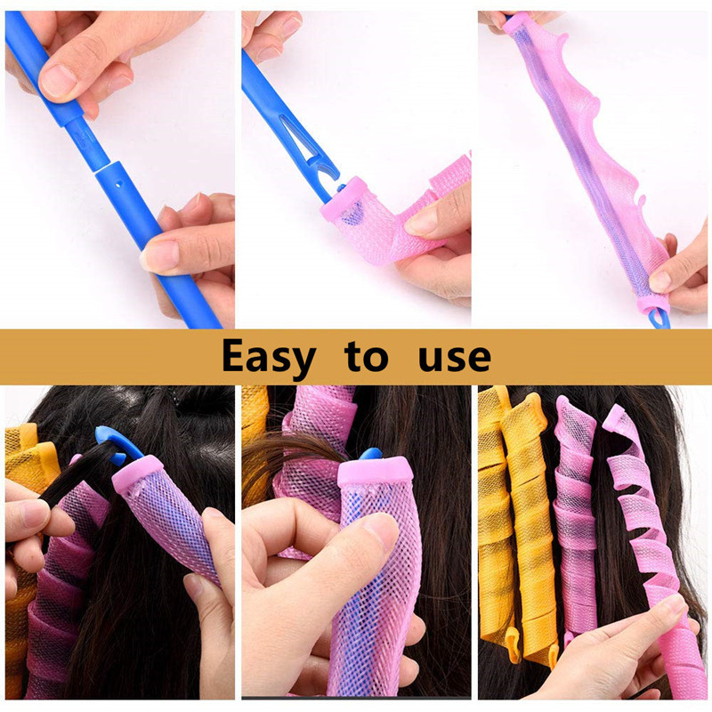 40 kom/pakiranje Čarobni uvijači od 55 cm Spiralne kovrče Komplet za oblikovanje bez zagrijavanja Valjak za dugu kosu Većina vrsta frizura