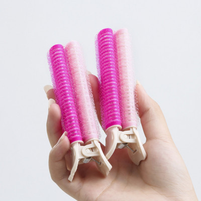 2 kom Bang Valjci Samoljepljivi Lazy Hair Curlers Hair Curling Korijen kose Fluffy Air Bangs Roller Clip Dodaci za oblikovanje Ljubičasta