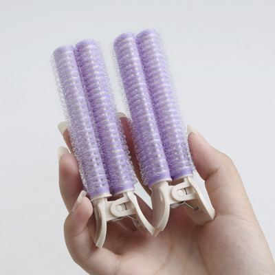 2 kom Bang Valjci Samoljepljivi Lazy Hair Curlers Hair Curling Korijen kose Fluffy Air Bangs Roller Clip Dodaci za oblikovanje Ljubičasta