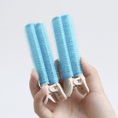 2 kom Bang Valjci Samoljepljivi Lazy Hair Curlers Hair Curling Korijen kose Fluffy Air Bangs Roller Clip Dodaci za oblikovanje Ljubičasta