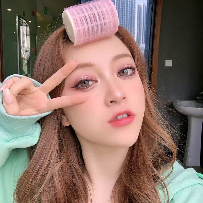 2gab Bang Rollers Pašlīmējošie Lazy Hair Ruļļi Matu Krokurošanās Matu Sakne Pūkains Air Bangs Roller Clip Veidošanas Aksesuāri Violets