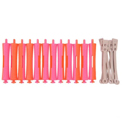 12db/szett DIY Perm Rod Szalon Hajhenger Gumispántos Hajcsat Hajsütő Hajcsavaró Fodrászat Hajformázó Hajeszköz Véletlen szín