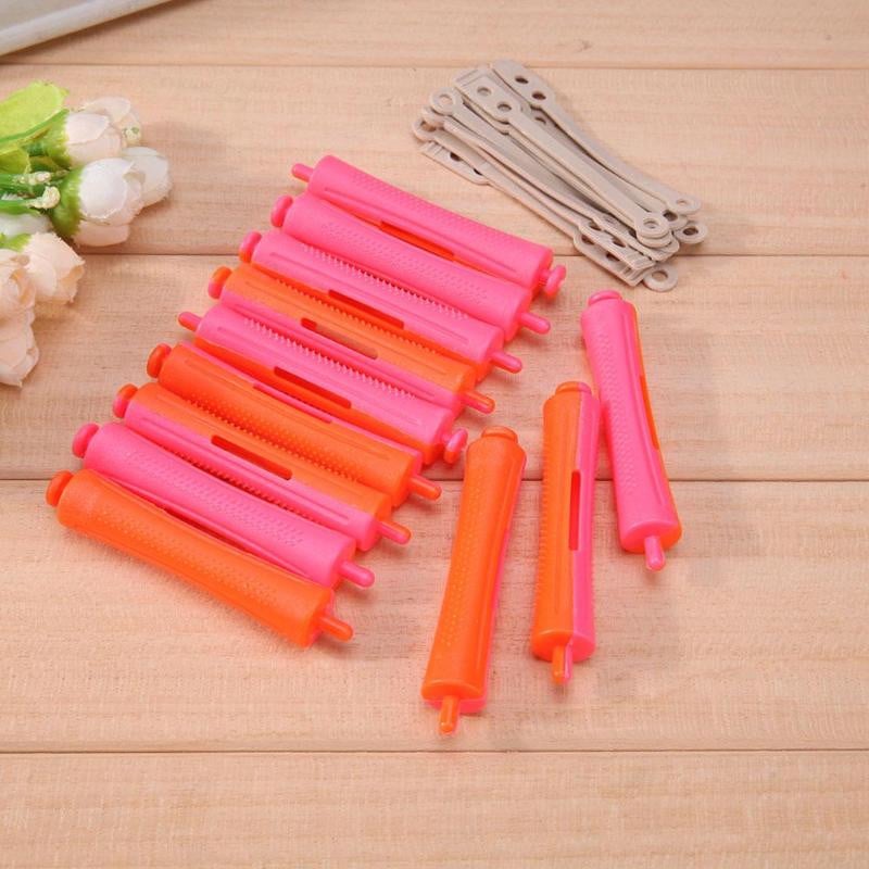 12db/szett DIY Perm Rod Szalon Hajhenger Gumispántos Hajcsat Hajsütő Hajcsavaró Fodrászat Hajformázó Hajeszköz Véletlen szín