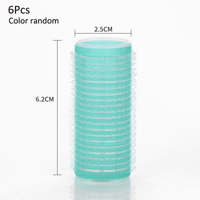 6 gab. Daudzizmēra pašsaķeres matu rullīši Pro salons Frizieru ruļļi Matu dizains Lipīgs Cling Style DIY matu veidošanai