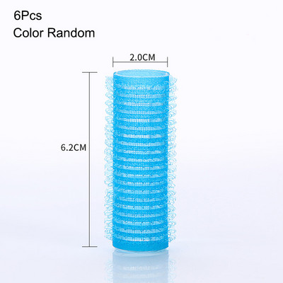 6 gab. Daudzizmēra pašsaķeres matu rullīši Pro salons Frizieru ruļļi Matu dizains Lipīgs Cling Style DIY matu veidošanai