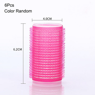 6 gab. Daudzizmēra pašsaķeres matu rullīši Pro salons Frizieru ruļļi Matu dizains Lipīgs Cling Style DIY matu veidošanai