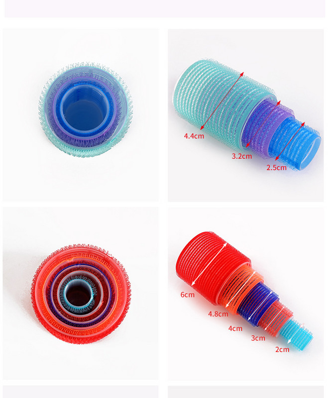 6 gab. Daudzizmēra pašsaķeres matu rullīši Pro salons Frizieru ruļļi Matu dizains Lipīgs Cling Style DIY matu veidošanai