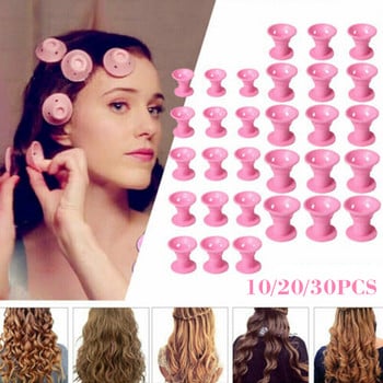 10/20/σετ Μαλακό καουτσούκ Magic Hair Care Rollers Σιλικόνη ψαλιδάκι μαλλιών No Heat No Clip Hair Curling Styling Εργαλείο DIY για μπούκλες μαλλιών