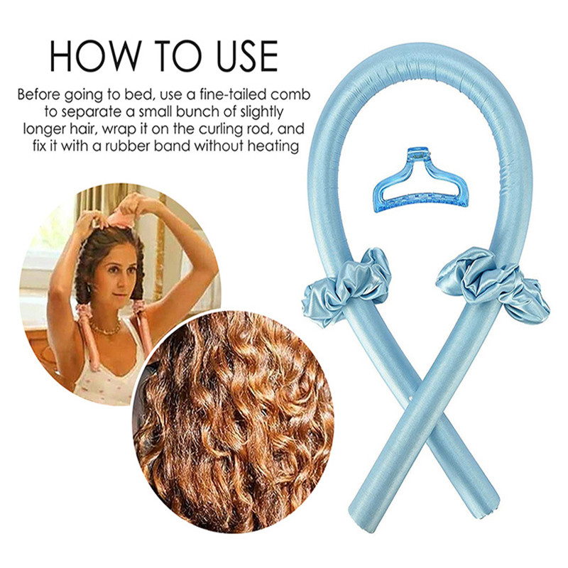 Nekarsējama kērlinga stieņa galvas saite No Heat Magic matu ruļļi Rollers Band Lazy Curler Zīda kērlinga lente DIY matu veidošanas rīki