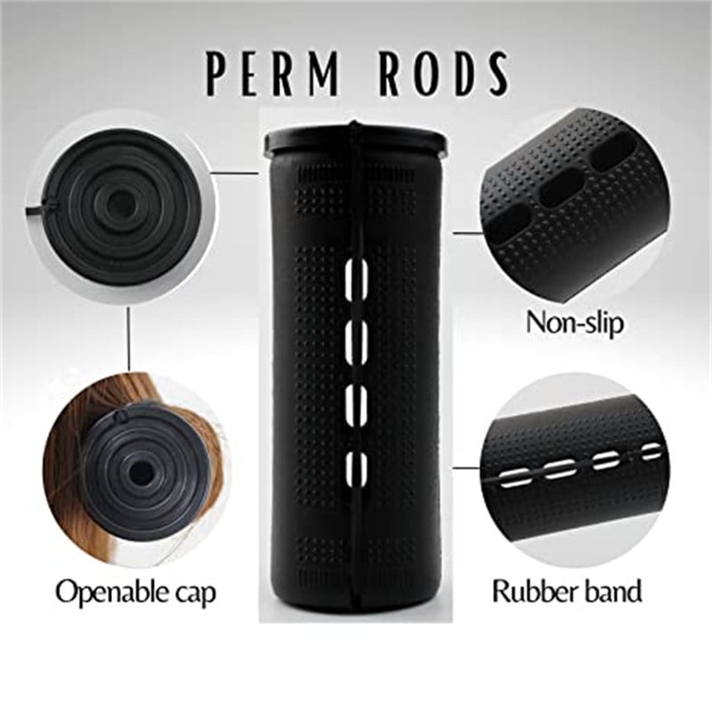 Veliki komplet trajnih šipki od 20 komada Zelena Crna Jumbo Prirodna kosa Hladni valovi Duga kratka kosa Valjak Uvijači za kosu Frizura