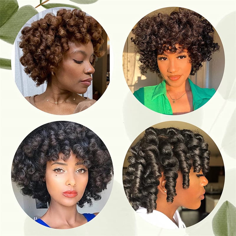 Veliki komplet trajnih šipki od 20 komada Zelena Crna Jumbo Prirodna kosa Hladni valovi Duga kratka kosa Valjak Uvijači za kosu Frizura