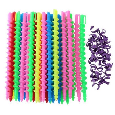 40 τμχ Μακριά σπειροειδή μπουκλάκια μαλλιών DIY Hairstyling Τυχαία χρώματα Χωρίς θερμότητα Σπιράλ μπούκλες Ρολά styling Αξεσουάρ για κομμωτήριο σπιτιού