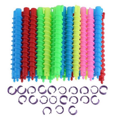 40 τμχ Μακριά σπειροειδή μπουκλάκια μαλλιών DIY Hairstyling Τυχαία χρώματα Χωρίς θερμότητα Σπιράλ μπούκλες Ρολά styling Αξεσουάρ για κομμωτήριο σπιτιού