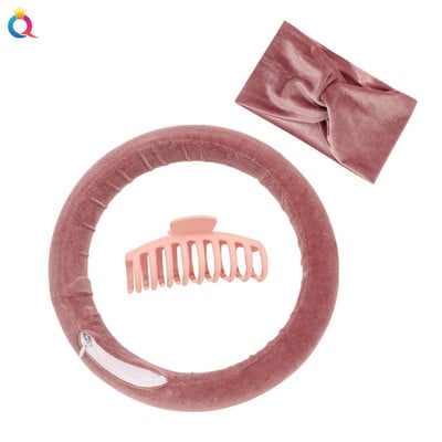 Jauns Round Velvet Heatless Curling Rod Lazy Curler Sleeping Galvas saite Matu Ruļļi Frizieru instrumenti Nekarstoši matu loki meitenēm