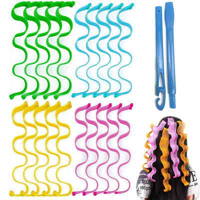 12KOM Uvijač za kosu Magic Curler Loop DIY prijenosni valjci za frizure Štapići Wave Formers Uvijač za kosu bez zagrijavanja Alati za uvijanje kose