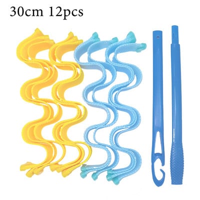 12KOM Uvijač za kosu Magic Curler Loop DIY prijenosni valjci za frizure Štapići Wave Formers Uvijač za kosu bez zagrijavanja Alati za uvijanje kose