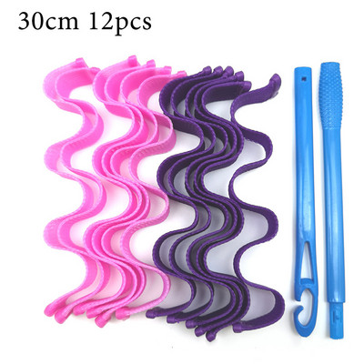 12KOM Uvijač za kosu Magic Curler Loop DIY prijenosni valjci za frizure Štapići Wave Formers Uvijač za kosu bez zagrijavanja Alati za uvijanje kose