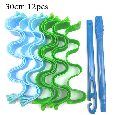 12KOM Uvijač za kosu Magic Curler Loop DIY prijenosni valjci za frizure Štapići Wave Formers Uvijač za kosu bez zagrijavanja Alati za uvijanje kose
