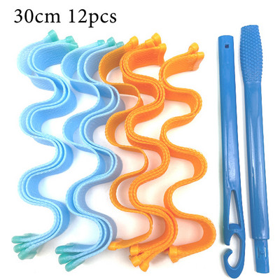 12KOM Uvijač za kosu Magic Curler Loop DIY prijenosni valjci za frizure Štapići Wave Formers Uvijač za kosu bez zagrijavanja Alati za uvijanje kose