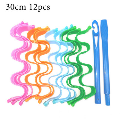 12KOM Uvijač za kosu Magic Curler Loop DIY prijenosni valjci za frizure Štapići Wave Formers Uvijač za kosu bez zagrijavanja Alati za uvijanje kose
