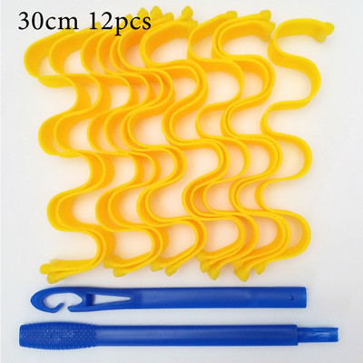 12KOM Uvijač za kosu Magic Curler Loop DIY prijenosni valjci za frizure Štapići Wave Formers Uvijač za kosu bez zagrijavanja Alati za uvijanje kose