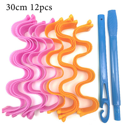 12KOM Uvijač za kosu Magic Curler Loop DIY prijenosni valjci za frizure Štapići Wave Formers Uvijač za kosu bez zagrijavanja Alati za uvijanje kose